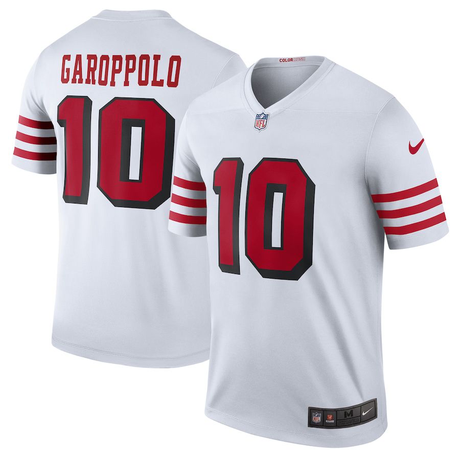 Men San Francisco 49ers #10 Jimmy Garoppolo Nike White Color Rush Legend Player NFL Jersey